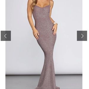 Pink/purple glitter bodycon formal dress